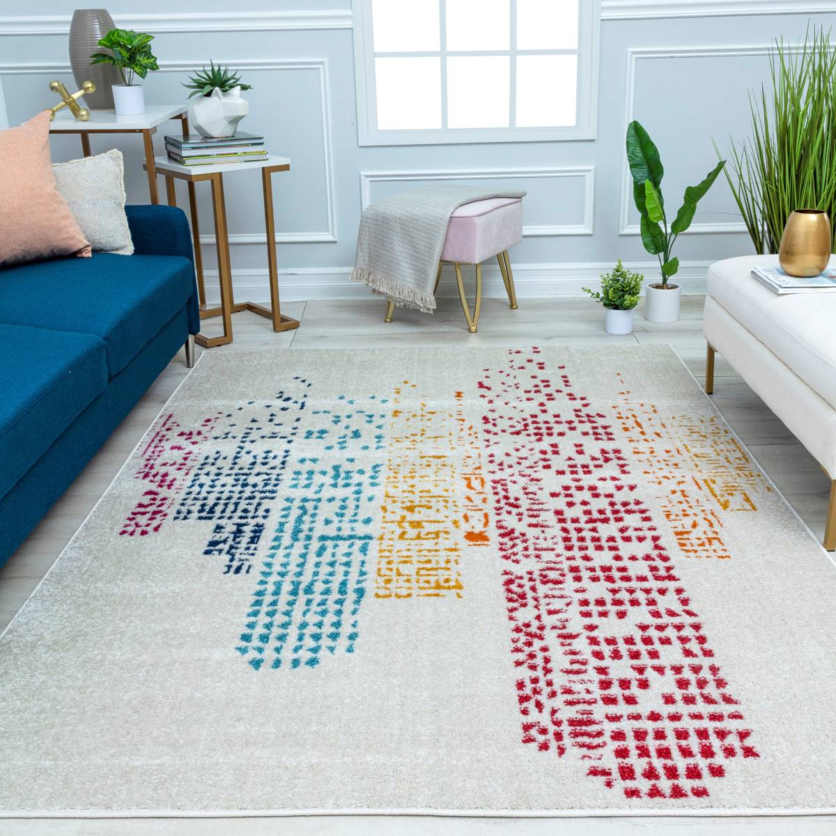 Mason Brooks Azalea Polychrome Geometric Contemporary Area Rug