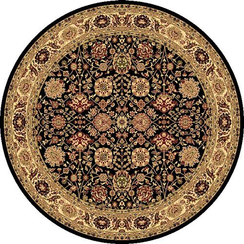 Rugs America(tm) New Vision Tabriz Round Rug - Black