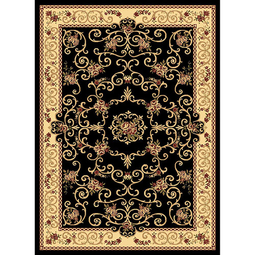 Rugs America (tm) New Vision Souvanerie Rectangle Area Rug - Black