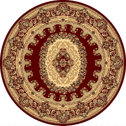 Rugs America(tm) New Vision Kerman Round Rug - Red