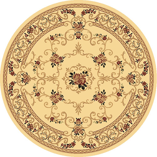 Rugs America(tm) New Vision Souvanerie Round Rug - Cream