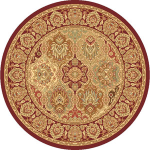 Rugs America(tm) New Vision Panel Round Area Rug - Cherry