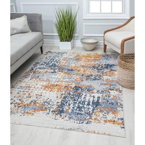Rugs America(tm) Prescott Sapphire Gold Splatter Transitional Rug alternate view