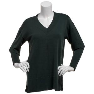 Petite Preswick & Moore(R) Long Sleeve Solid V-Neck Sweater alternate view