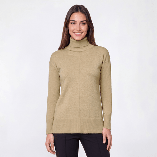 Womens Preswick & Moore(R) Long Sleeve Solid Turtleneck Sweater