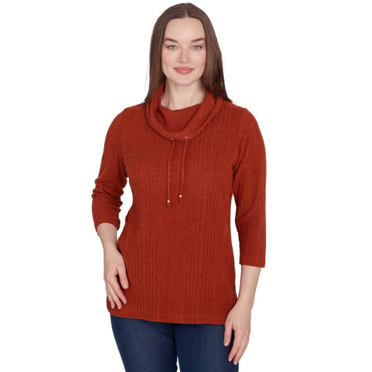 Plus Size Hearts Of Palm Spice It Up 3/4 Sleeve Solid Top