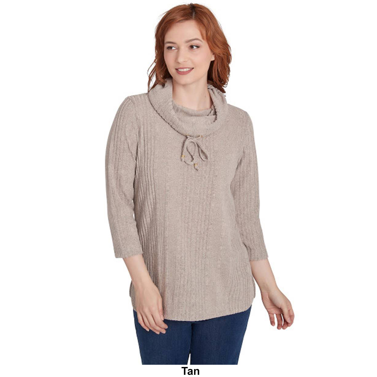 Plus Size Hearts Of Palm Spice It Up 3/4 Sleeve Solid Top