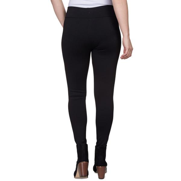 Womens Emaline Pull On Solid Black Ponte Leggings alternate view