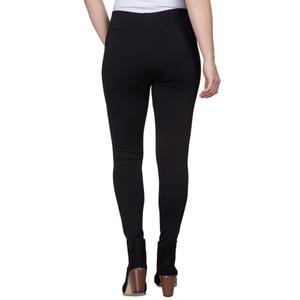 Womens Emaline Pull On Solid Black Ponte Leggings alternate view