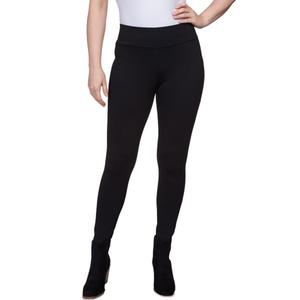 Womens Emaline Pull On Solid Black Ponte Leggings