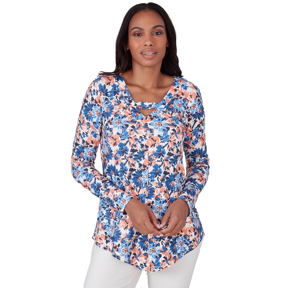 Womens Emaline Anguilla Floral Long Sleeve Tee