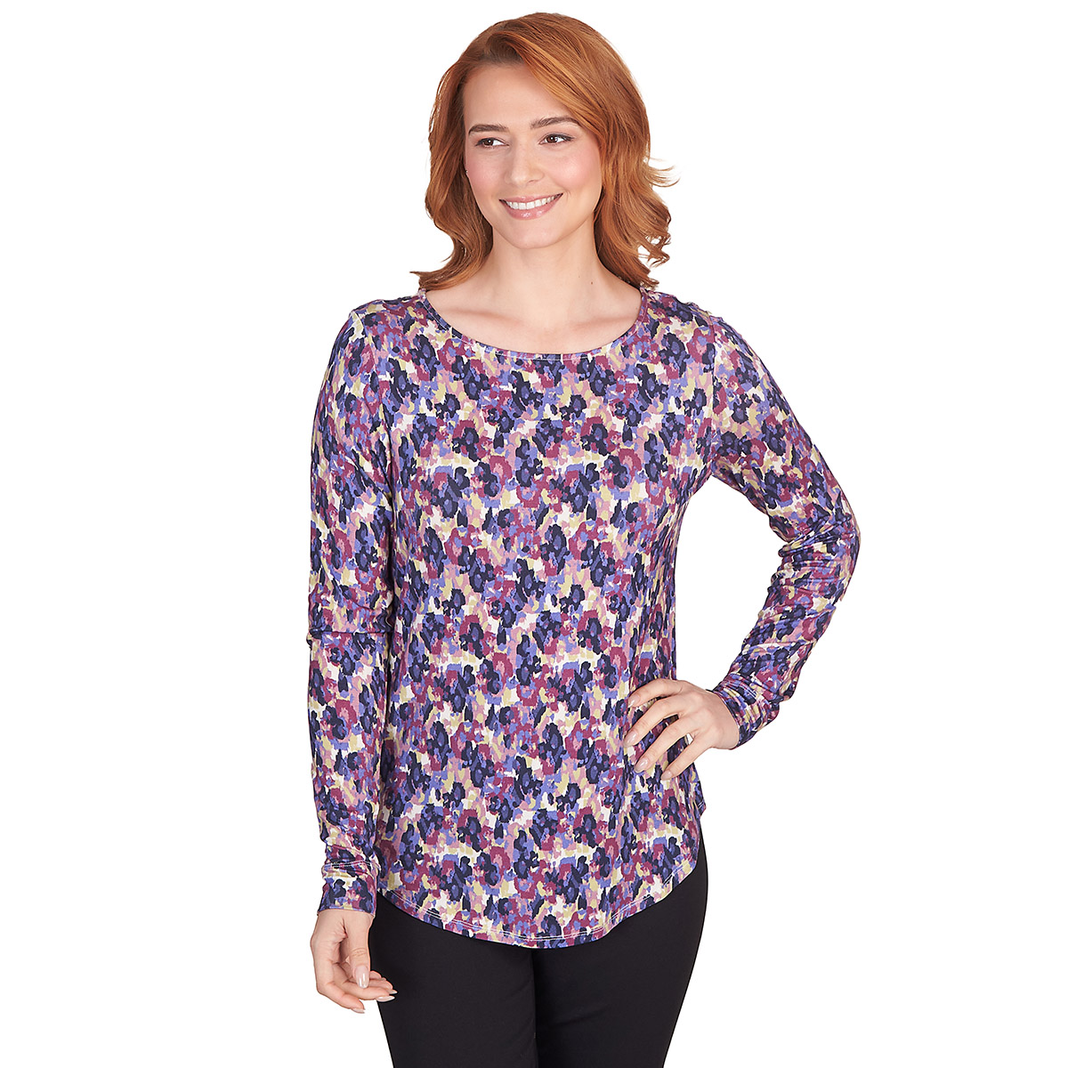 Womens Emaline Key Items Long Sleeve Blur Spots Tee