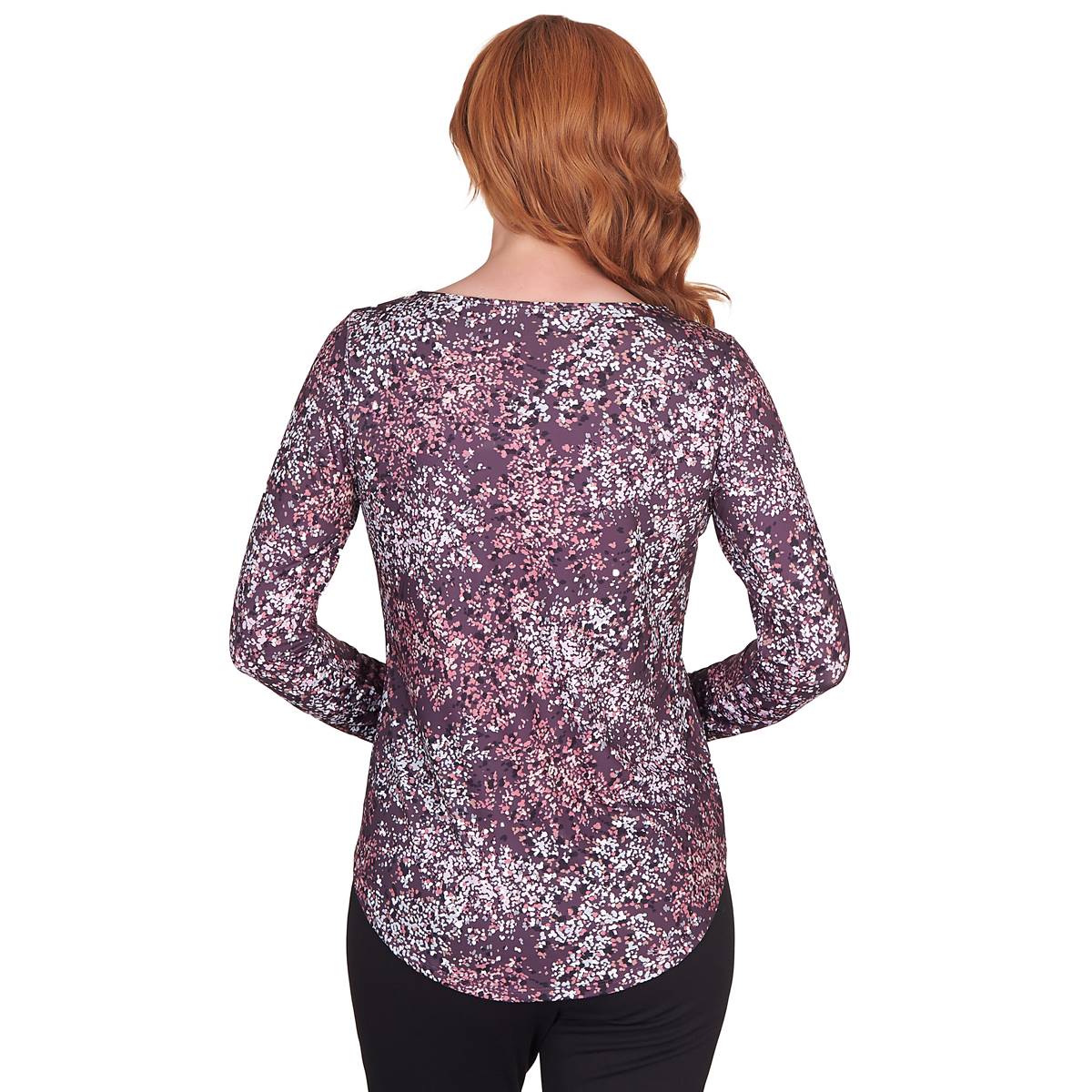 Womens Emaline Key Items Long Sleeve Speckled Tee