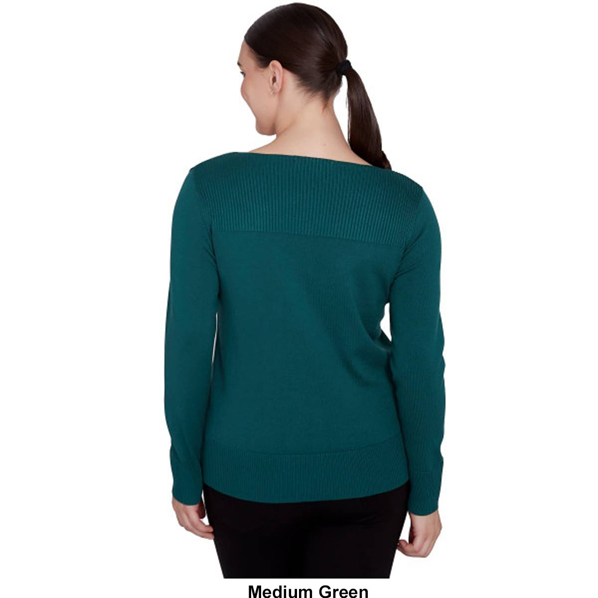 Womens Emaline Special Items Solid Long Sleeve Sweater