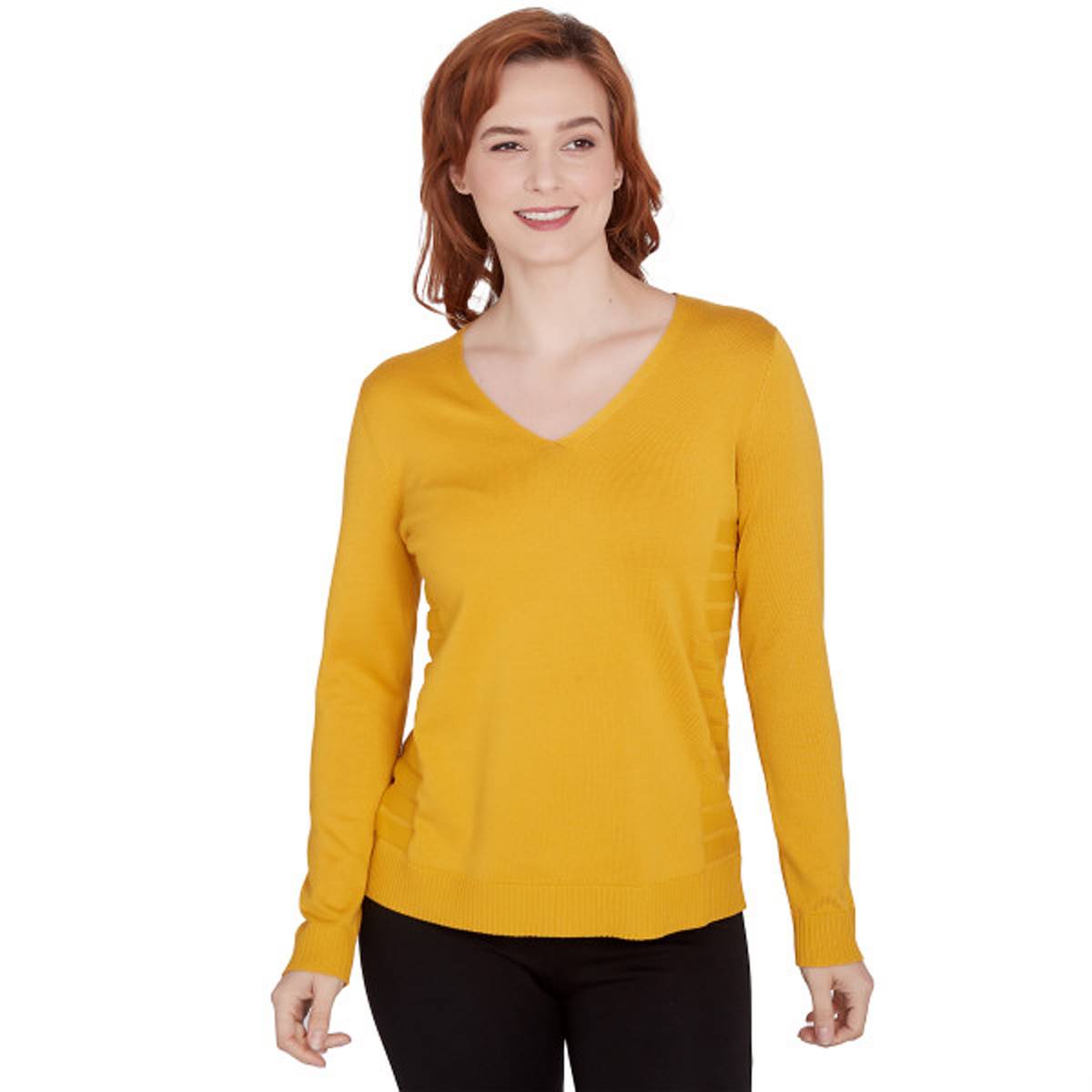 Womens Emaline Special Items Long Sleeve Solid V-Neck Sweater