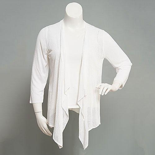 Womens Emaline Essentials 3/4 Sleeve Drape Front Cozy Cardigan