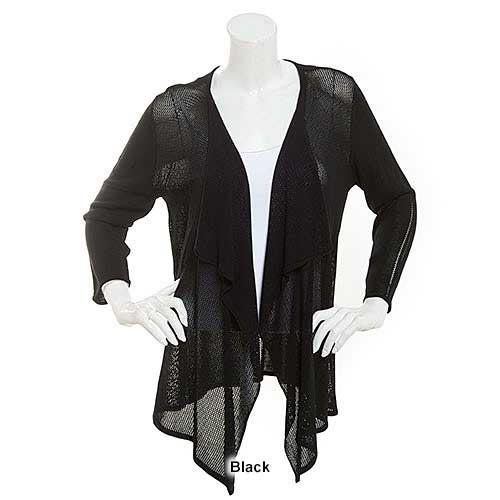 Womens Emaline Essentials 3/4 Sleeve Drape Front Cozy Cardigan alternate view