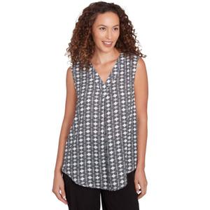 Plus Size Emaline Essentials Sleeveless V-Neck Medallion Blouse