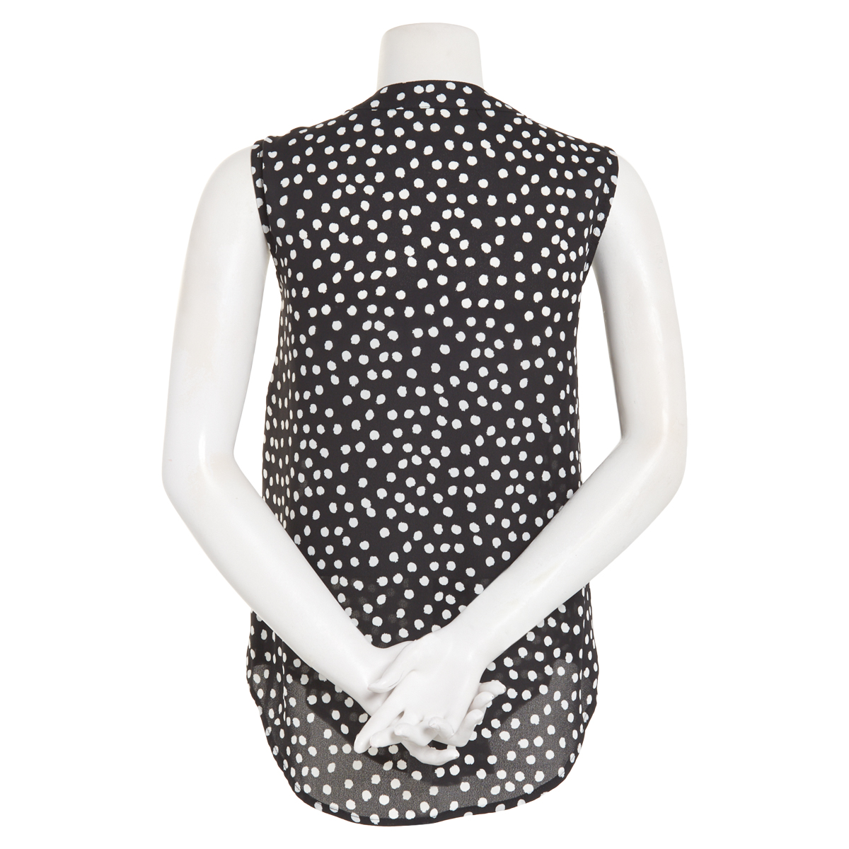 Plus Size Emaline Essentials Sleeveless V-Neck Polka Dot Blouse