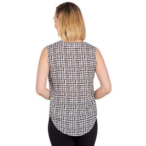 Womens Emaline Essentials Sleeveless Brushstroke Check Blouse alternate view