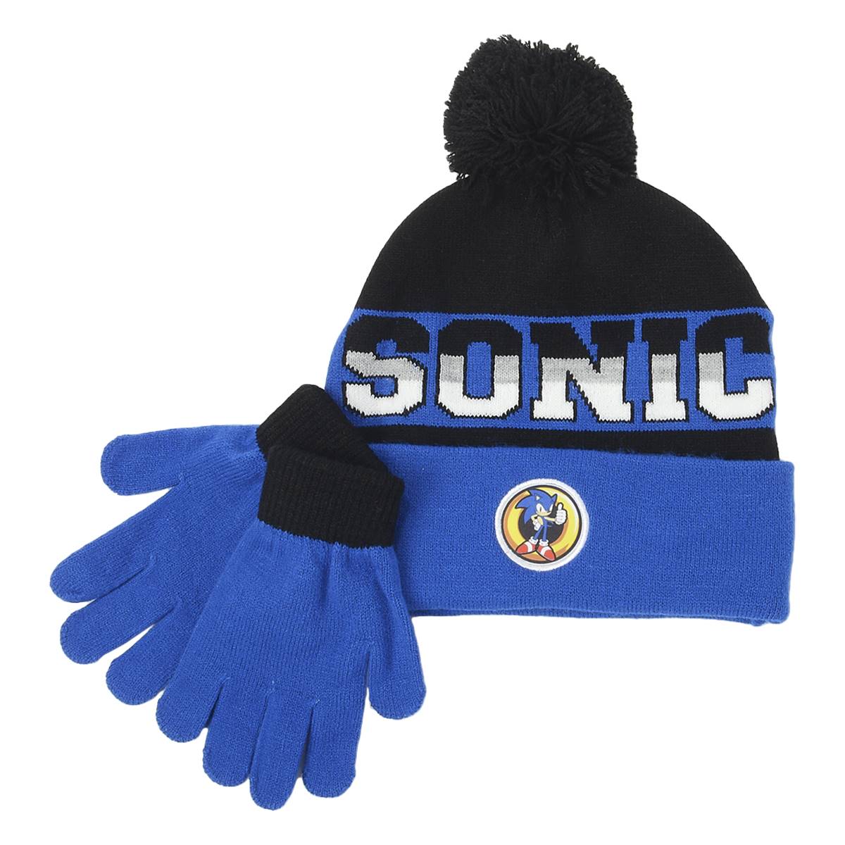 Boys Sonic Hat And Gloves Set