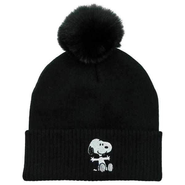 Womens Peanuts(tm) Snoopy Plaid Pom Beanie