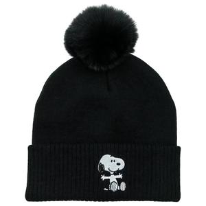 Womens Peanuts Snoopy Plaid Pom Beanie alternate view