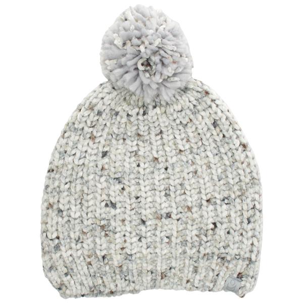 Womens Cuddl Duds(R) Chenille Speckled Rib Beanie w/Pom