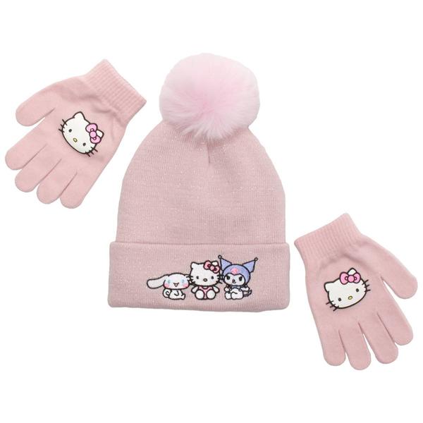 Girls Hello Kitty & Friends Sherpa Lined Beanie w/ Gloves