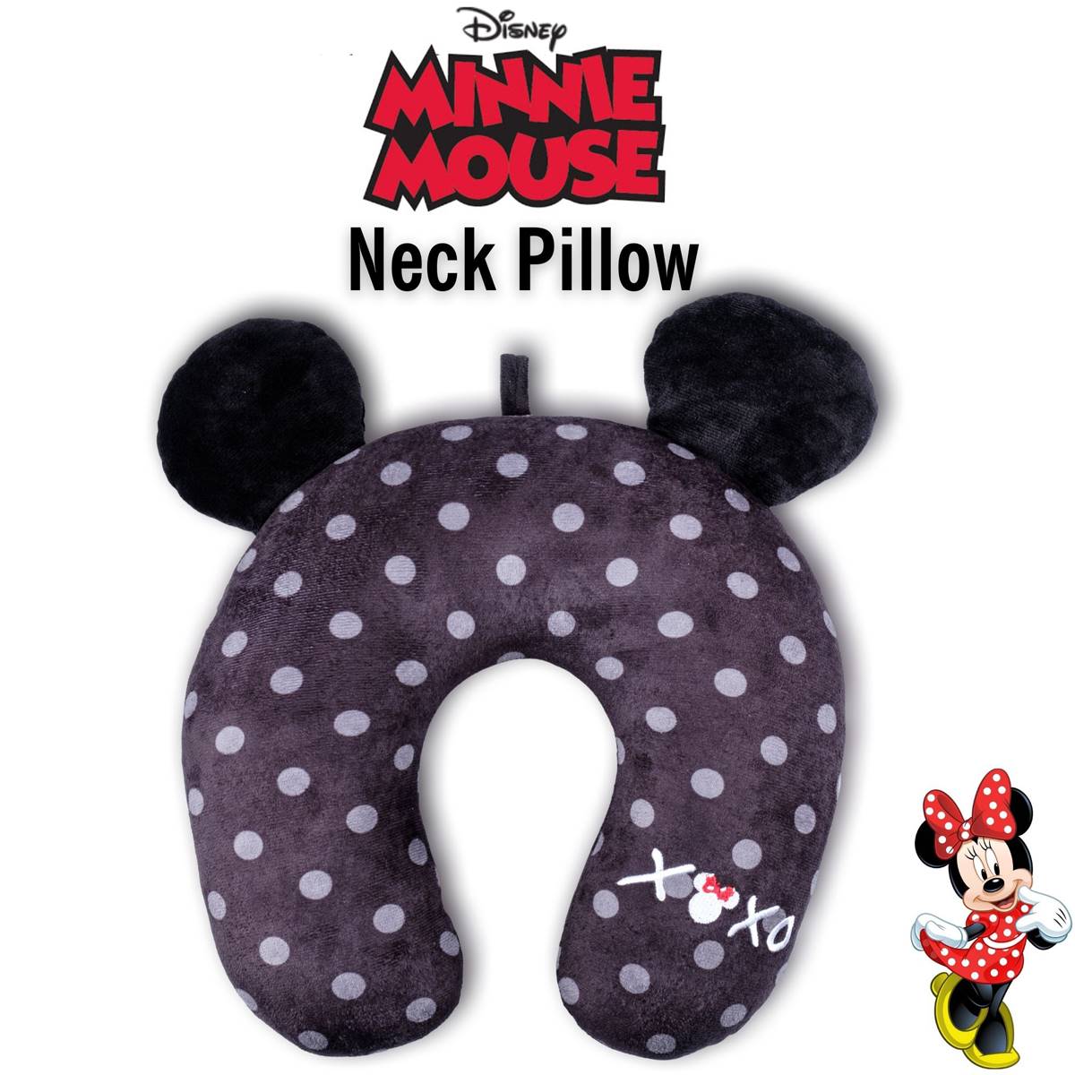 FUL Minnie Mouse Polka Dot XOXO Travel Neck Pillow