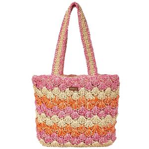 Sun 'N' Sand Pink Paper Straw Tote