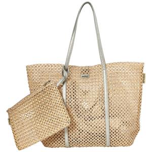 Sun 'N' Sand Metallic Crochet Tote with Pouch alternate view