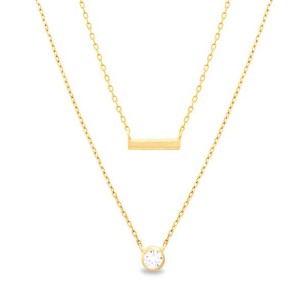 Bar CZ Cable Necklace