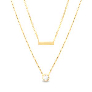 Bar CZ Cable Necklace