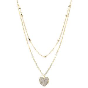 Gold Plated & CZ Heart Necklace