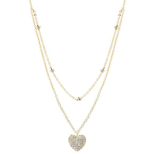 Gold Plated & CZ Heart Necklace