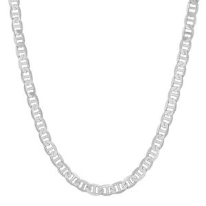 Mens Creed Brass Rhodium 6mm Mariner Chain Necklace