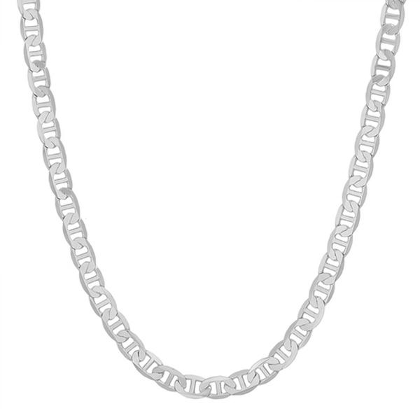 Mens Creed Brass Rhodium 6mm Mariner Chain Necklace