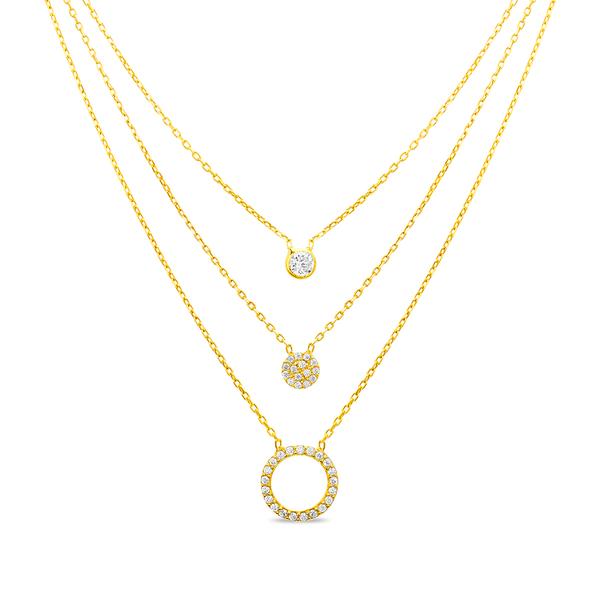 Creed Gold Plated Triple Layer Disc Necklace