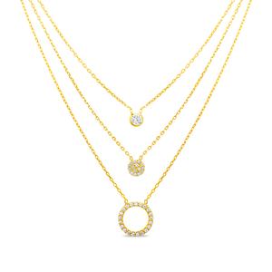 Creed Gold Plated Triple Layer Disc Necklace
