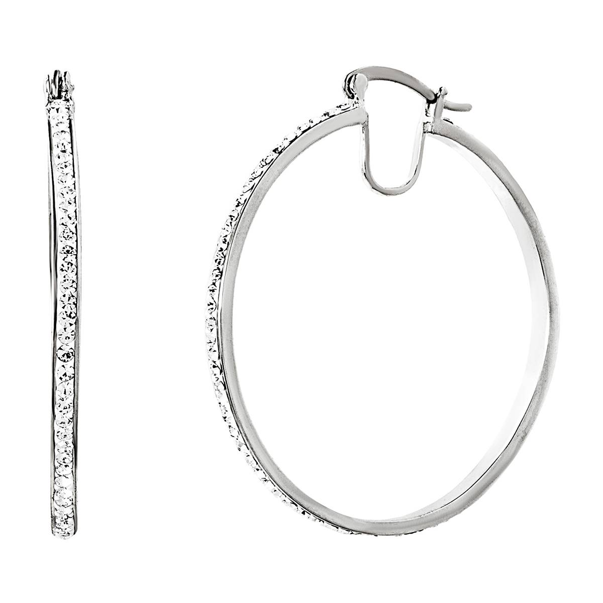 White Thin 40mm Hoop Earrings