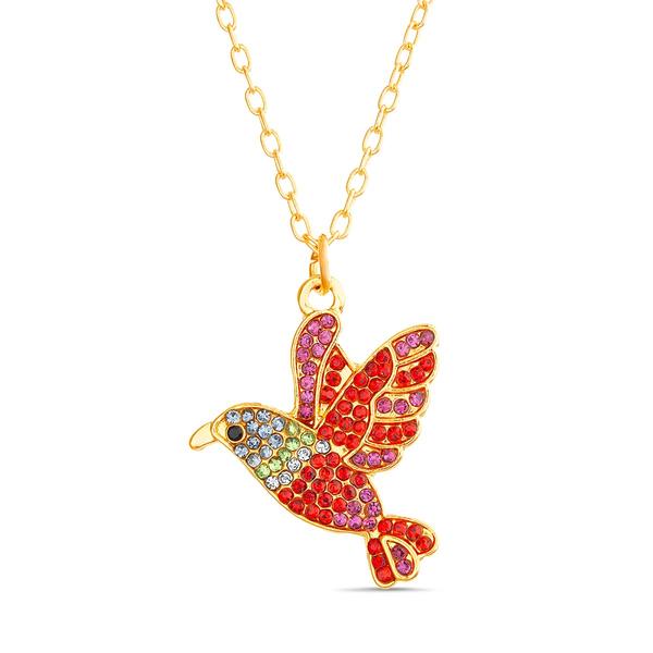 Crystal Kingdom Multi-Color Crystal Parrot Pendant Necklace