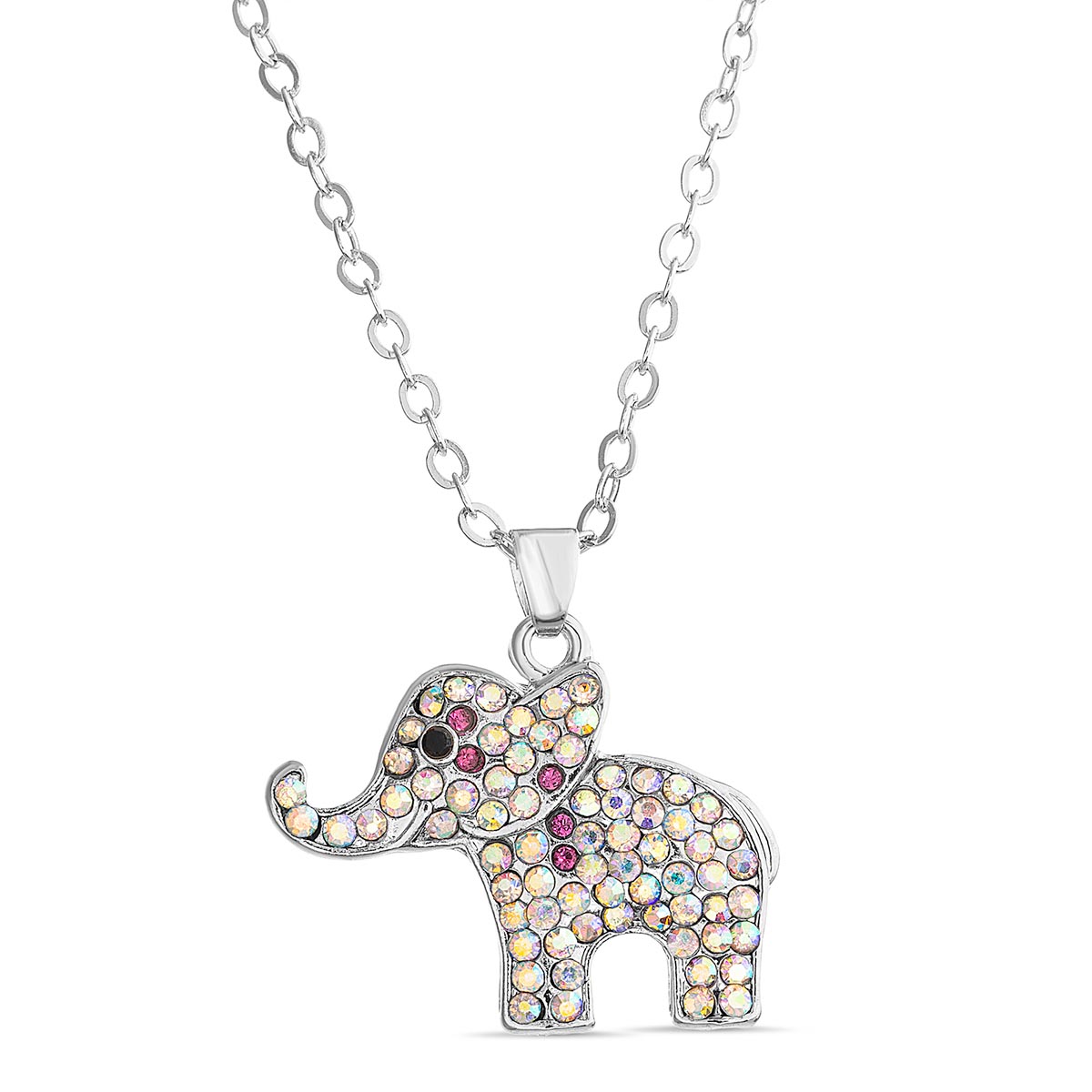 Crystal Kingdom Multi-Color Crystal Elephant Pendant Necklace