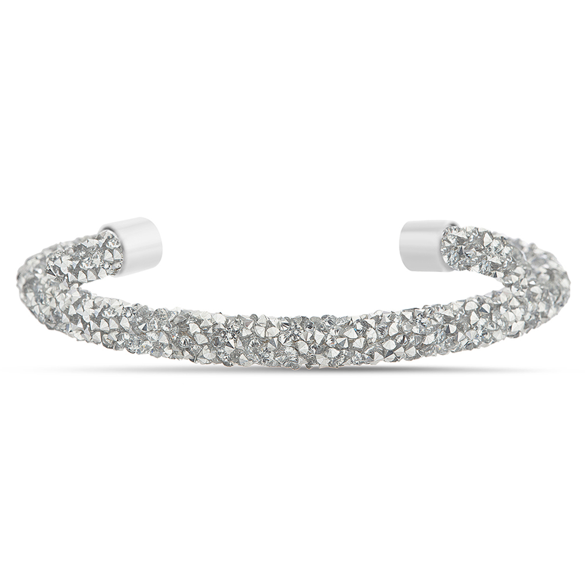 Silver Plated Crystal Cuff Bracelet