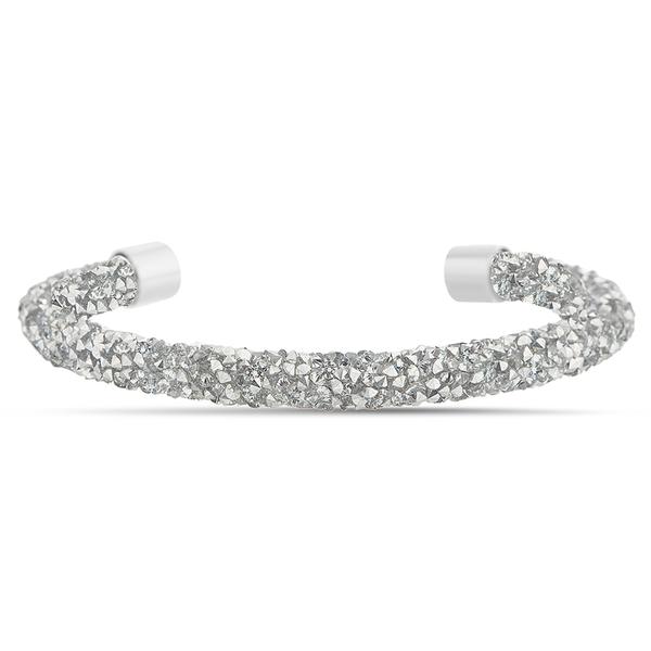 Silver Plated Crystal Cuff Bracelet