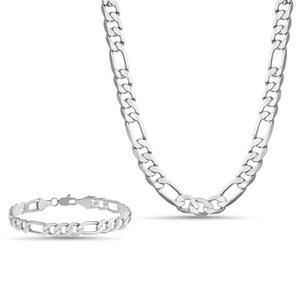 Mens Gentlemen's Classics Figaro Chain Bracelet and Necklace Set alternate view