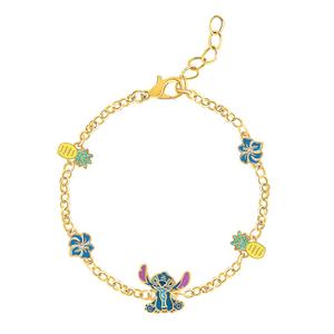 Brass Stitch Charm Link Bracelet
