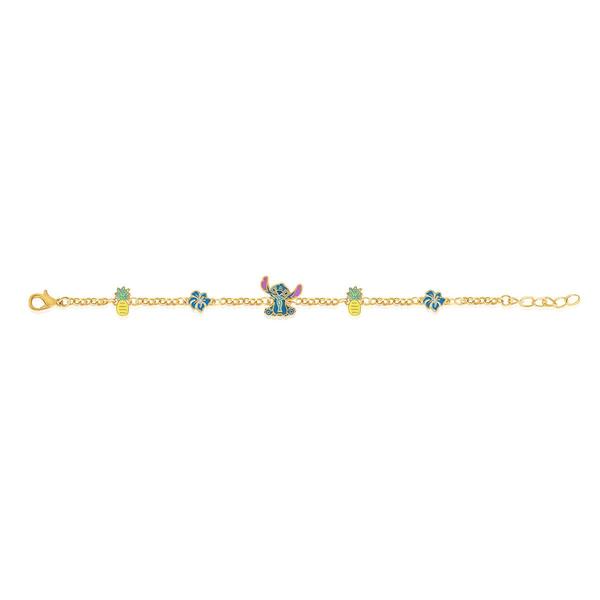 Brass Stitch Charm Link Bracelet alternate view