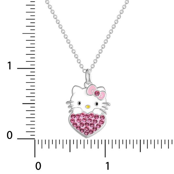 Brass Hello Kitty(R) w/ Heart Crystal Pendant Necklace alternate view