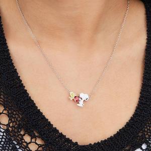 Brass Peanuts(tm) Snoopy & Woodstock Pendant Necklace alternate view